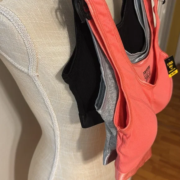 Joe Boxer Bra Trio - Coral,Gray, Black - Picture 7 of 7